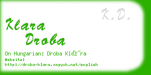 klara droba business card